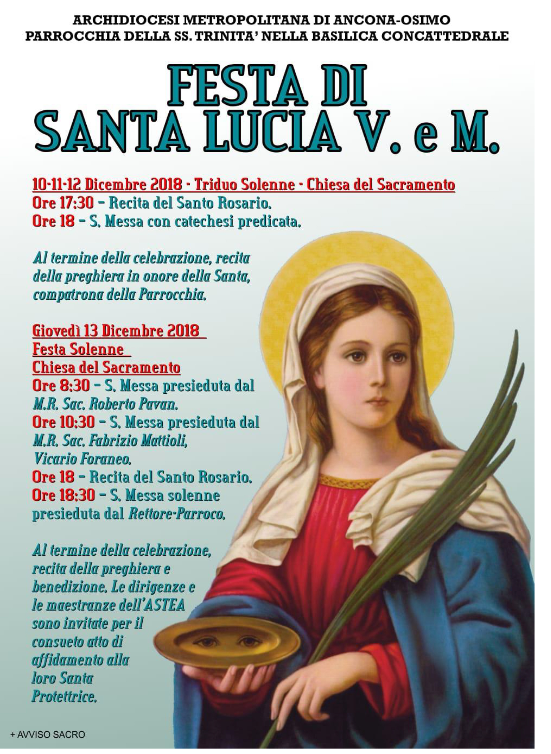 Festa Di S Lucia Arcidiocesi Di Ancona Osimo